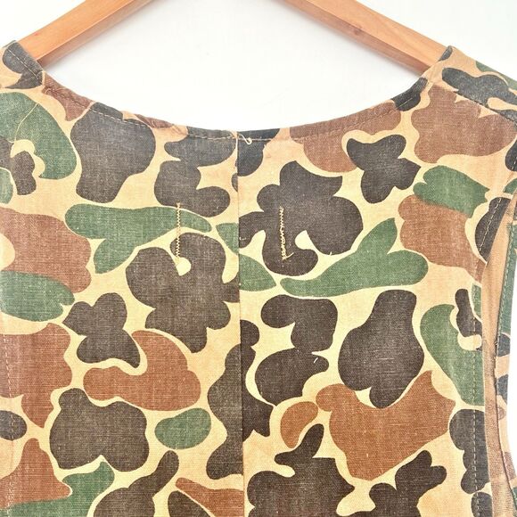 SEARS SPORTS CENTER - Vtg Duck Camouflage Canvas Mens Hunting Shooting Vest 60s - Picture 13 of 16